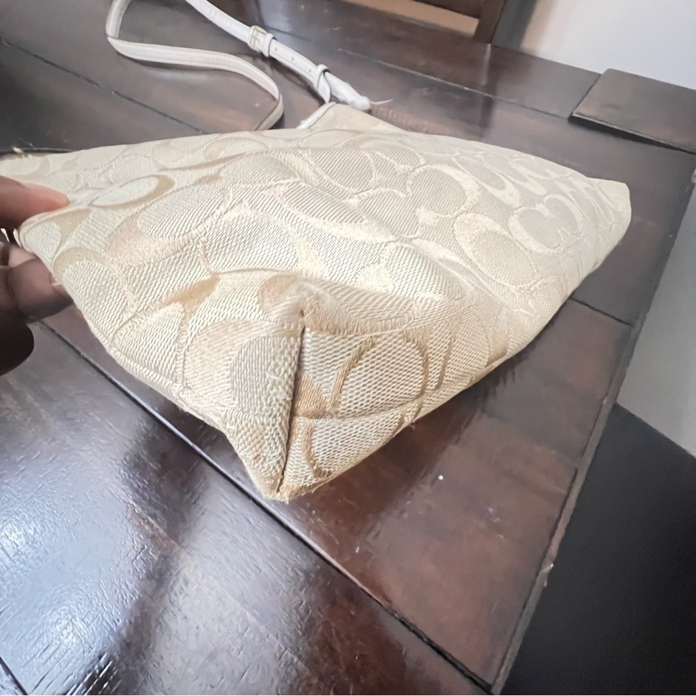 COACH F36378 Signature Classic Brown Leather/Khaki Jacquard Crossbody Bag - Picture 7 of 15